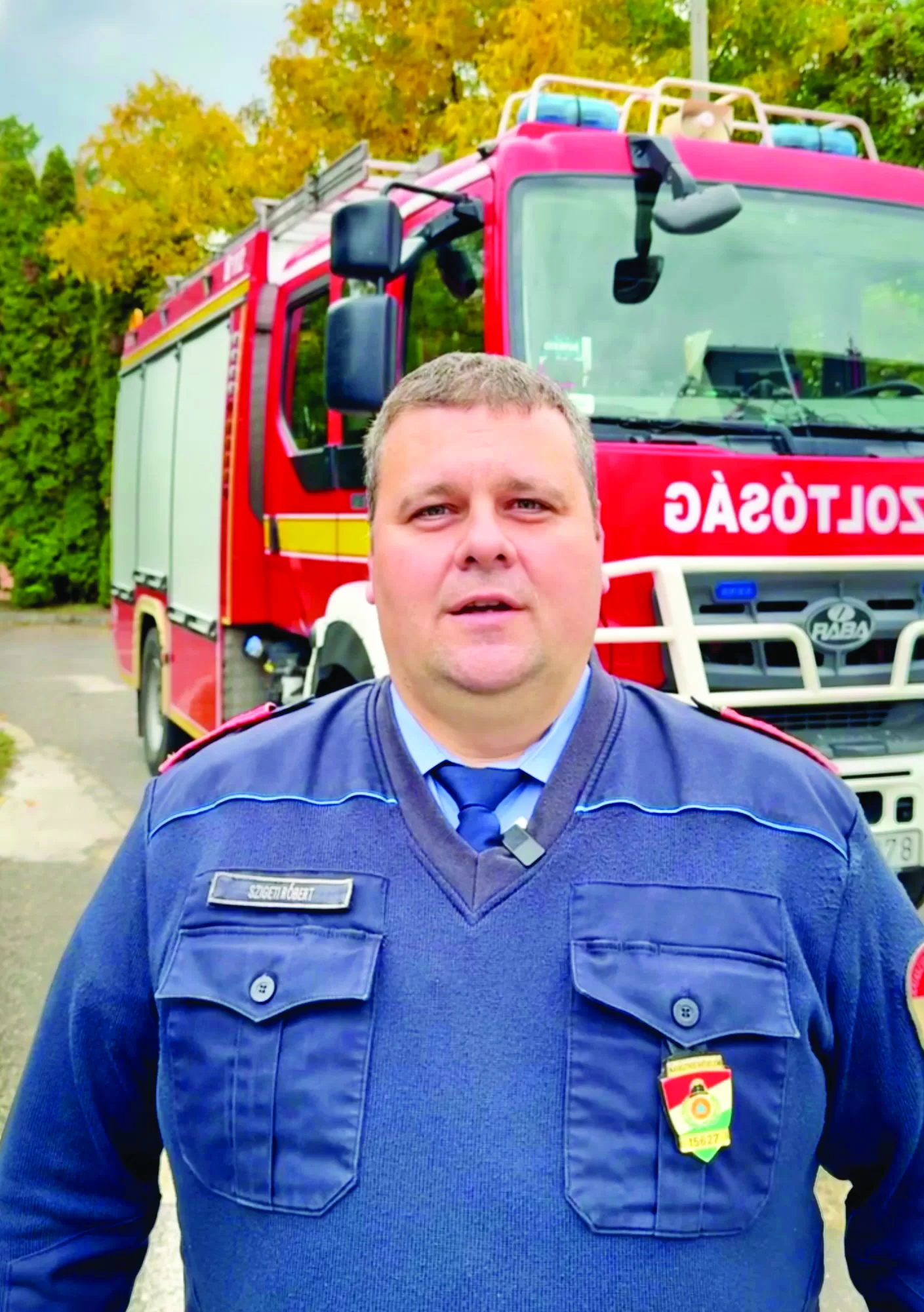 Szigeti Róbert gödöllői tűzoltóparancsnok