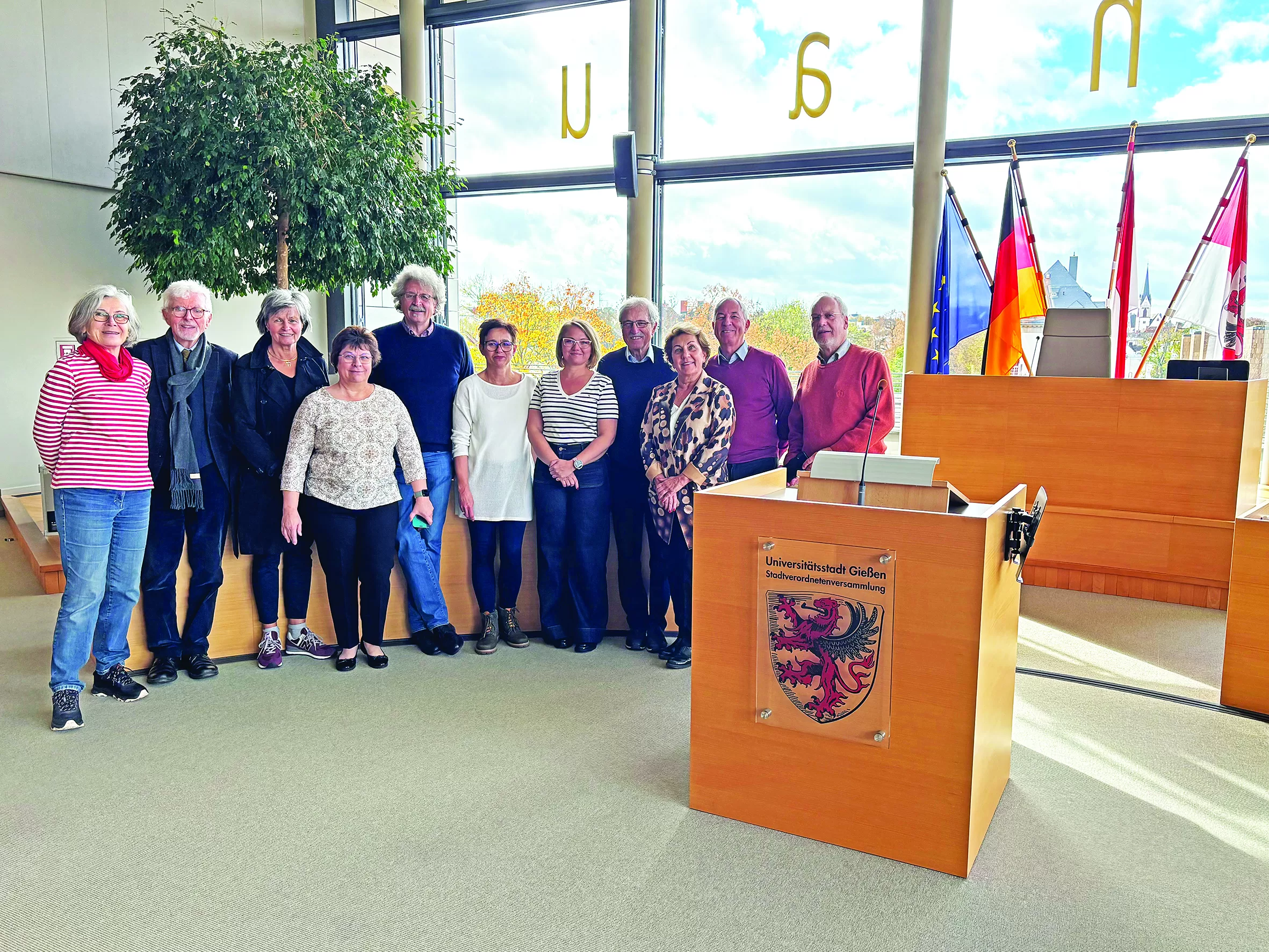 A gödöllői rotarysok a giesseni városházán