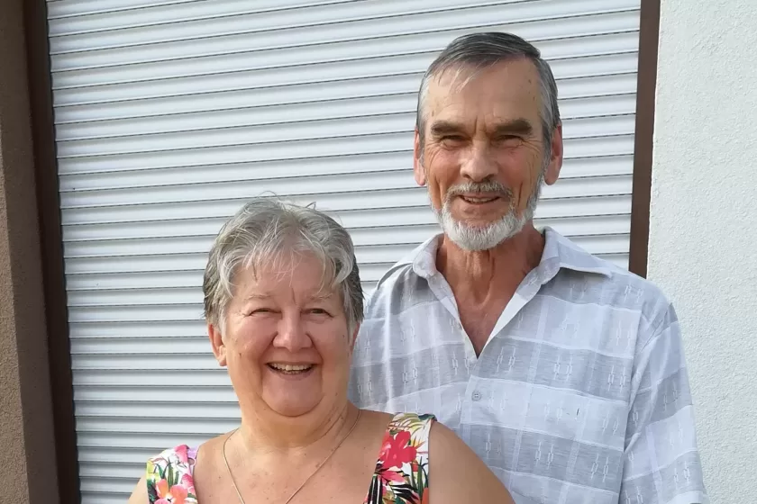 Feleségével, Máriával