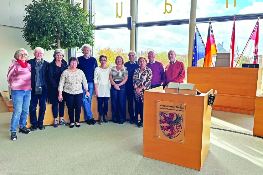 A gödöllői rotarysok a giesseni városházán