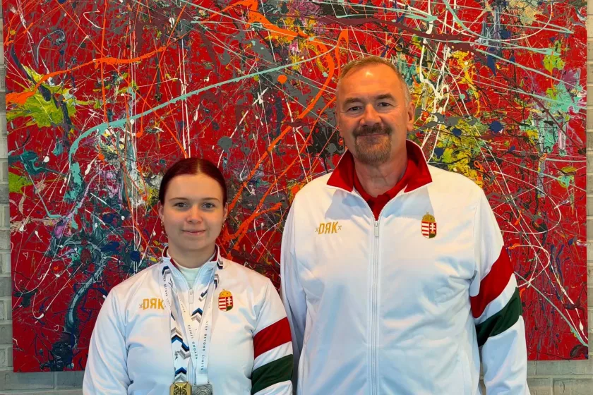 Németh Anna Janka és edzője, Győrik Csaba